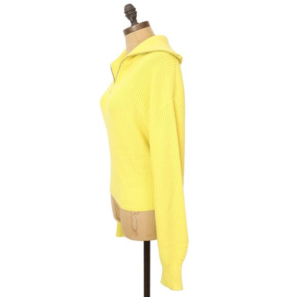 STEVE MADDEN Rowan Pullover S Ribbed Quarter Zip Sulphur Spring Yellow NWT B68 - Picture 5 of 6